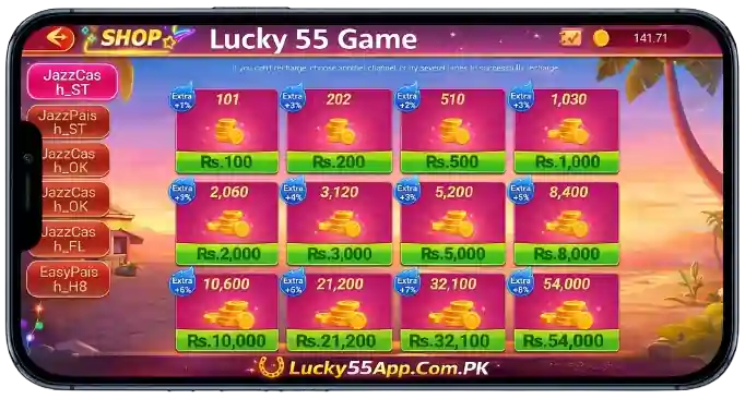 Deposit Money in Lucky 55 Game
